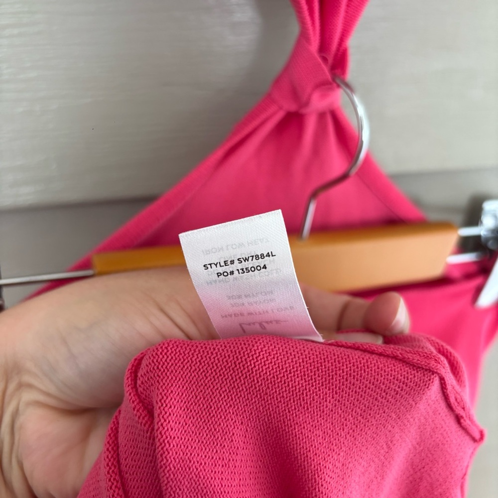 Lulu's Loving It Hot Pink Knit Cutout Midi Dress - Picture 7 of 7